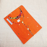 Women's U Neck Papaya Orange Printed Kurti with Side Pocket